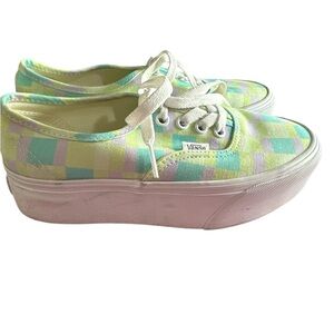 Vans stackform pastel picnic platform shoes